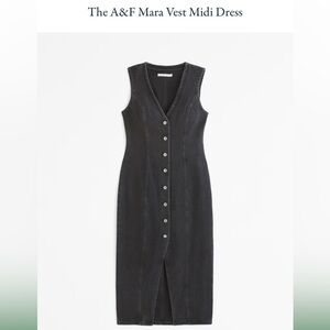 Abercrombie & Fitch Black Mara Vest Midi Dress
